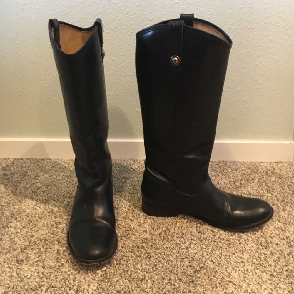 Frye Melissa Black Riding Boots